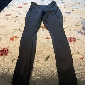Lululemon Black Leggings with design down the leg